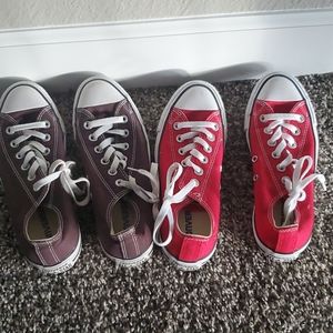 Two pairs of converse tennis shoes